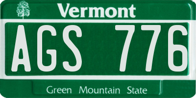 VT license plate AGS776