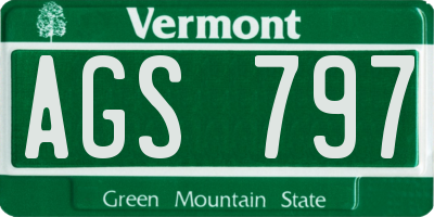 VT license plate AGS797