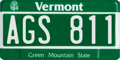 VT license plate AGS811