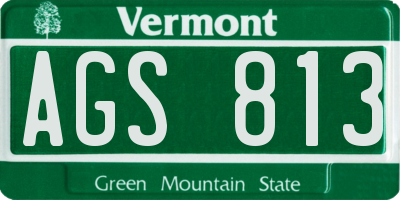 VT license plate AGS813