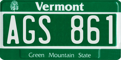 VT license plate AGS861