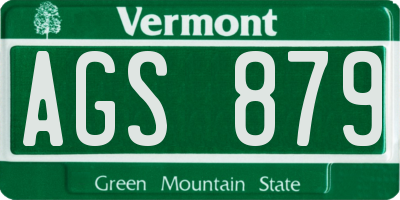 VT license plate AGS879
