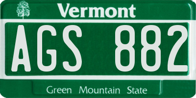 VT license plate AGS882