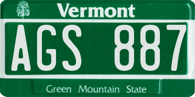 VT license plate AGS887
