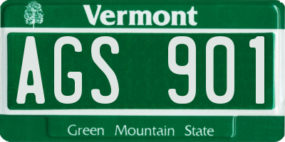 VT license plate AGS901