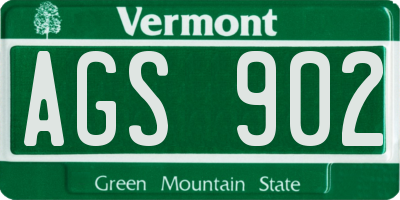 VT license plate AGS902