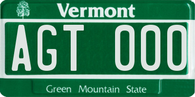 VT license plate AGT000
