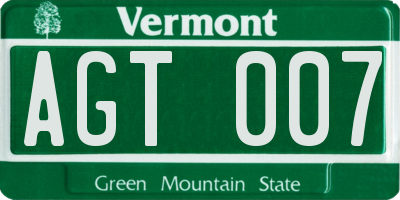 VT license plate AGT007
