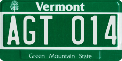 VT license plate AGT014