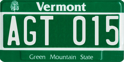 VT license plate AGT015