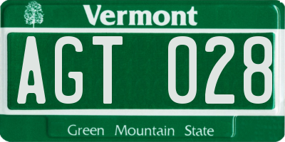 VT license plate AGT028