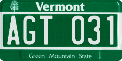 VT license plate AGT031