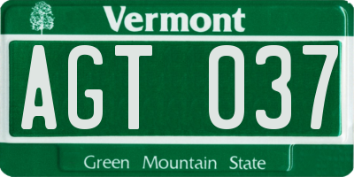 VT license plate AGT037