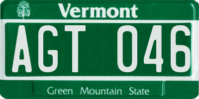 VT license plate AGT046