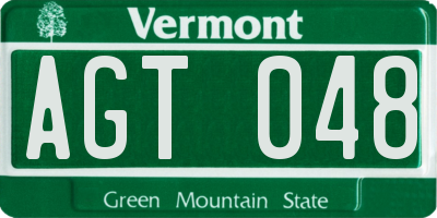 VT license plate AGT048