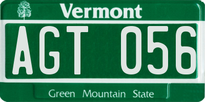 VT license plate AGT056