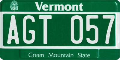 VT license plate AGT057