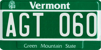 VT license plate AGT060