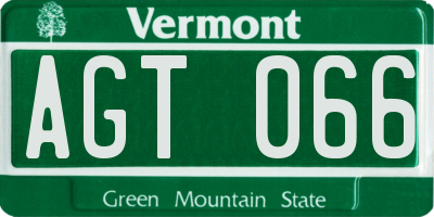 VT license plate AGT066