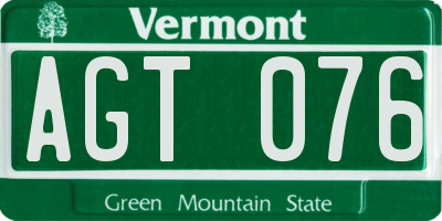 VT license plate AGT076
