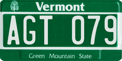 VT license plate AGT079