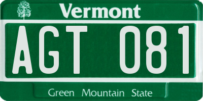 VT license plate AGT081