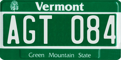 VT license plate AGT084