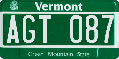 VT license plate AGT087