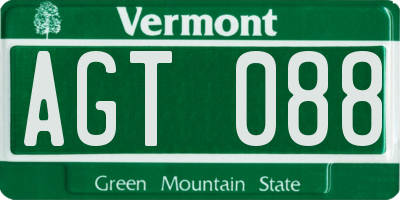 VT license plate AGT088