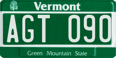 VT license plate AGT090