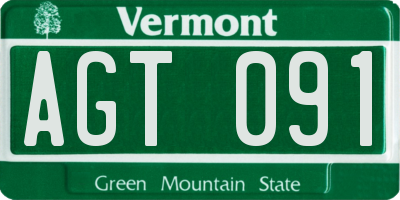 VT license plate AGT091