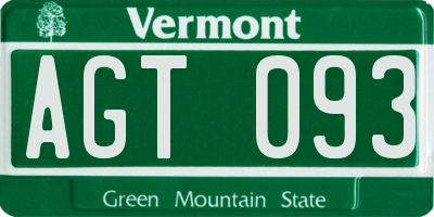 VT license plate AGT093
