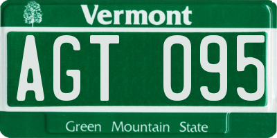 VT license plate AGT095