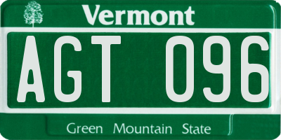 VT license plate AGT096