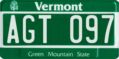 VT license plate AGT097