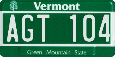 VT license plate AGT104