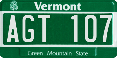 VT license plate AGT107