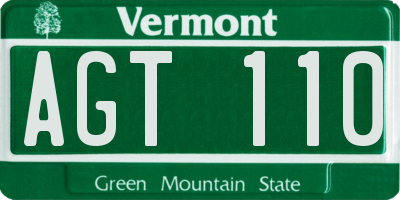 VT license plate AGT110
