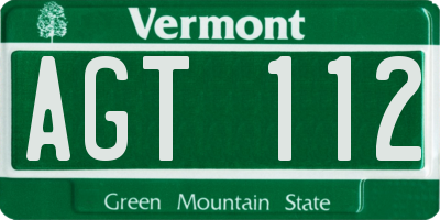 VT license plate AGT112