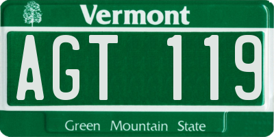 VT license plate AGT119