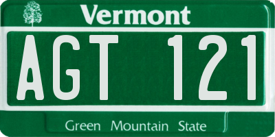 VT license plate AGT121