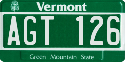 VT license plate AGT126