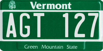 VT license plate AGT127