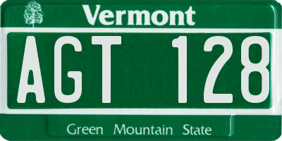 VT license plate AGT128