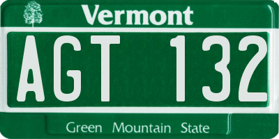 VT license plate AGT132