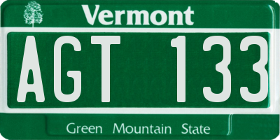 VT license plate AGT133