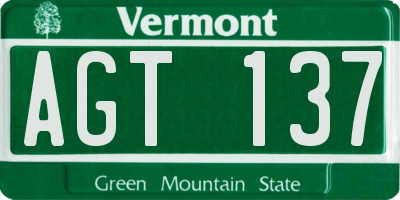 VT license plate AGT137