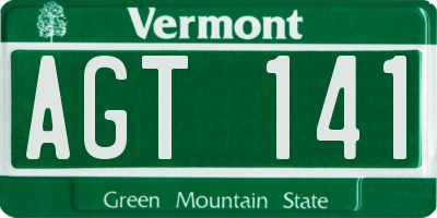 VT license plate AGT141