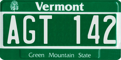 VT license plate AGT142