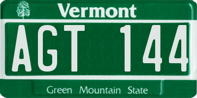 VT license plate AGT144